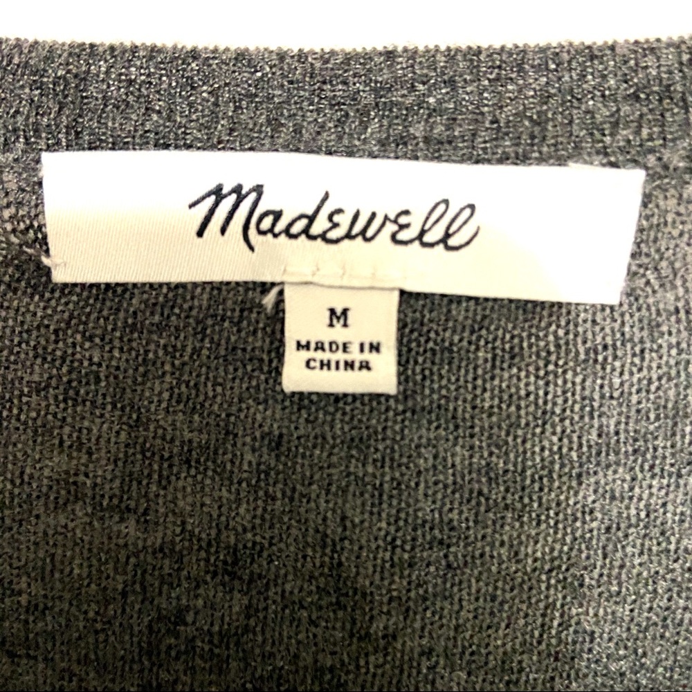Madewell Modern Tye Front Lightweight Sweater Gray - Picture 3 of 6